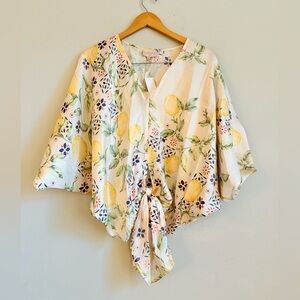 Ciebon Floral Lemon Print Women's Top